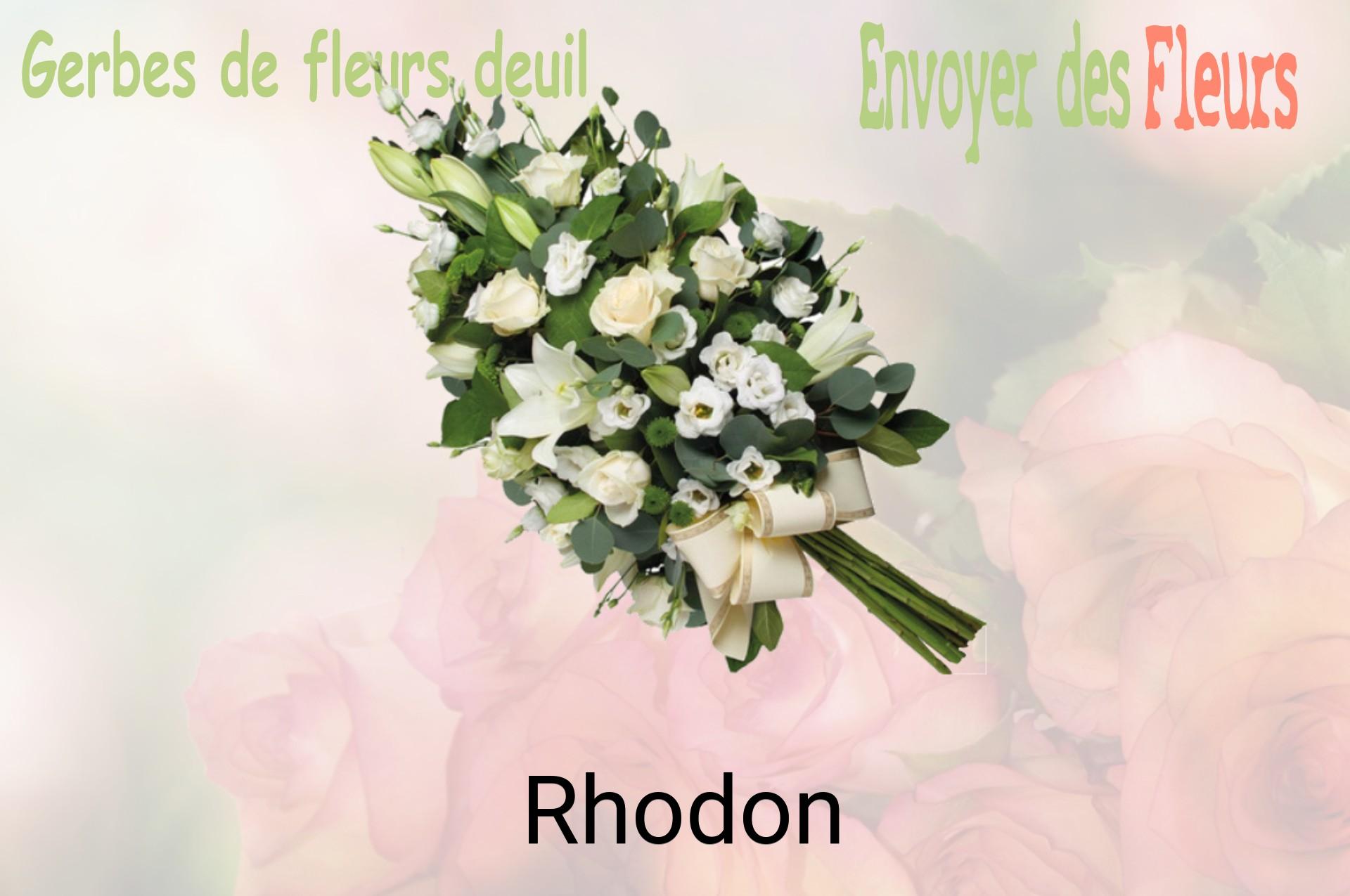 Gerbe de fleurs de deuil livrée à Rhodon